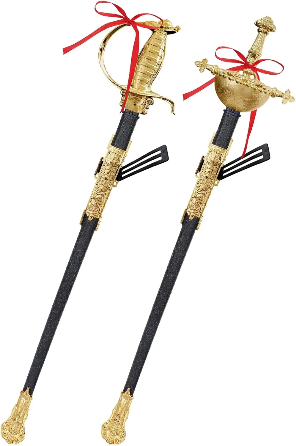 2pcs Toy Sword,27" Fencing Sword Toys,Plastic Musketeer Sword and Sheath for Kids Role-Play Props,Halloween Cosplay