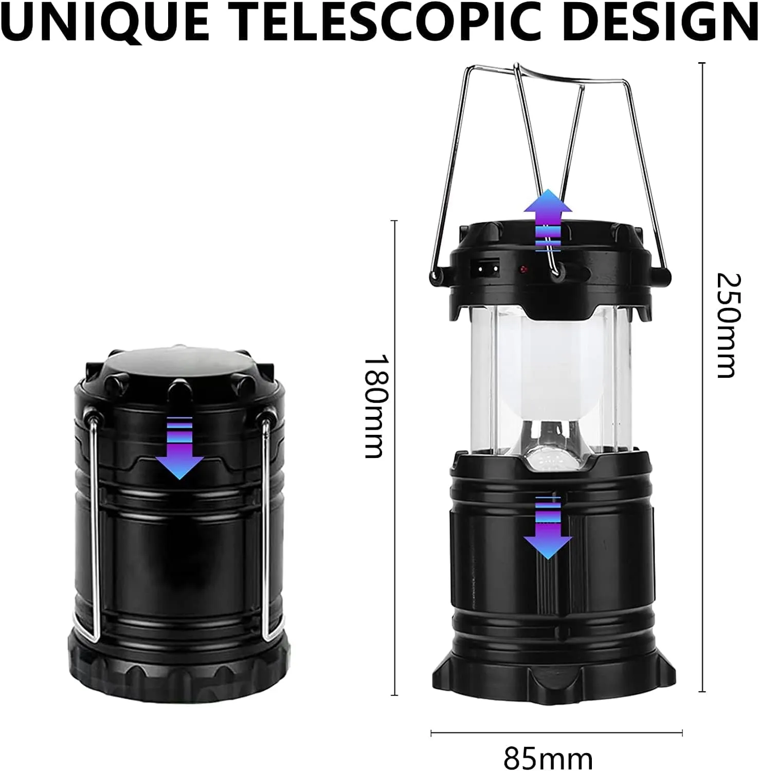 30 LEDs Camping Lights Portable Battery Powered Camping Lantern w/Foldable Hook Waterproof Emergency Camping Lamp Applicable to Outdoor Hurricane Emergency Family Shed