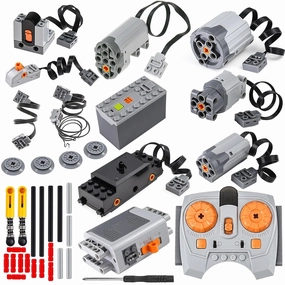 37 Pcs Power Functions Motor Set, Motor-Kit & Technical Parts for STEM Assembled Building Block, MOC Brick Control Function Kit