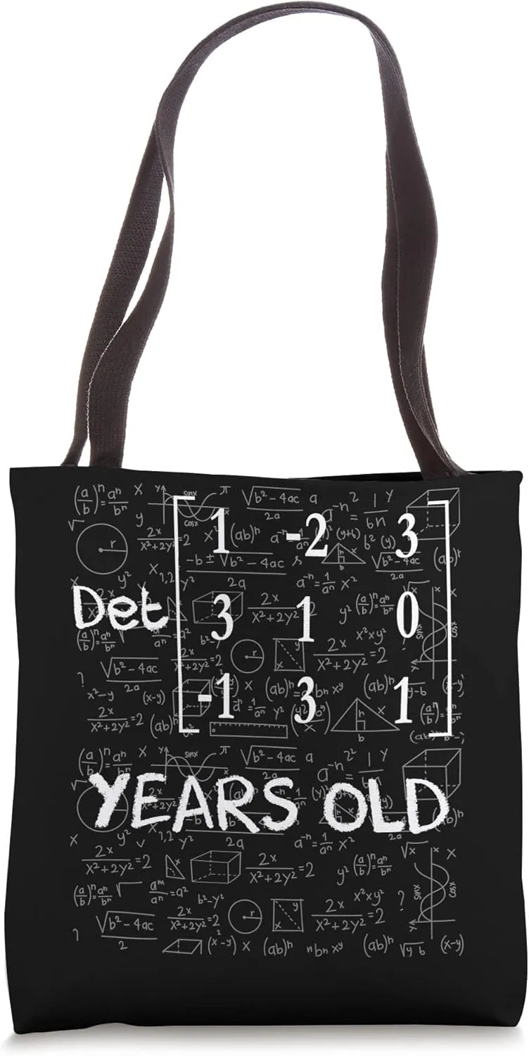 37th birthday 37 years old With Matrix Determinant Math Geek Tote Bag