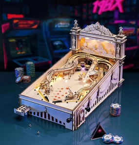 3D Wooden Puzzles for Adults, DIY Pinball Machine for Adults, Mechanical Puzzles Model Building Kits, Party Games for Adults/Teens/Kids Family Time
