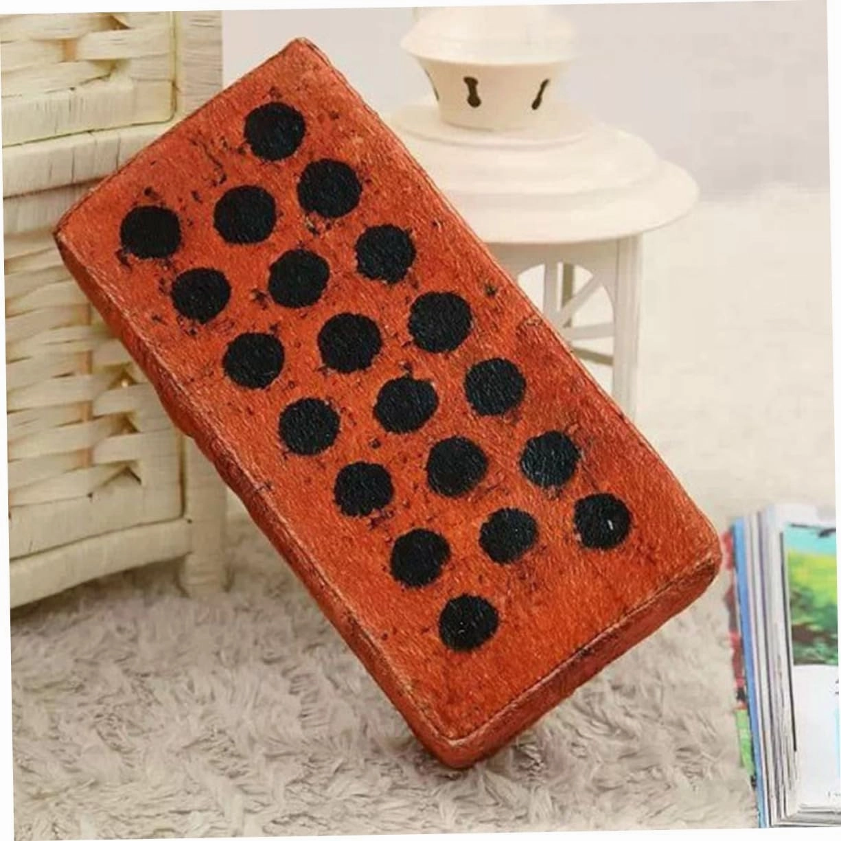 3Pcs Dark Red Foam Brick Toys for Kids and Adults - Office Nap Pillow and Funny Trick Toy