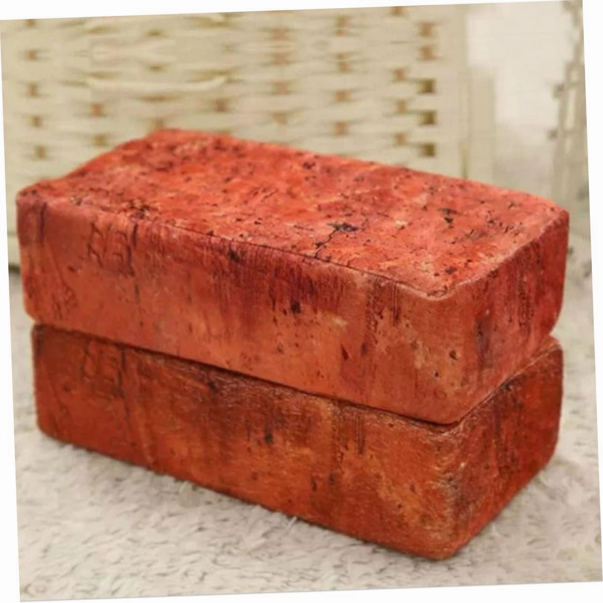 3Pcs Dark Red Foam Brick Toys for Kids and Adults - Office Nap Pillow and Funny Trick Toy