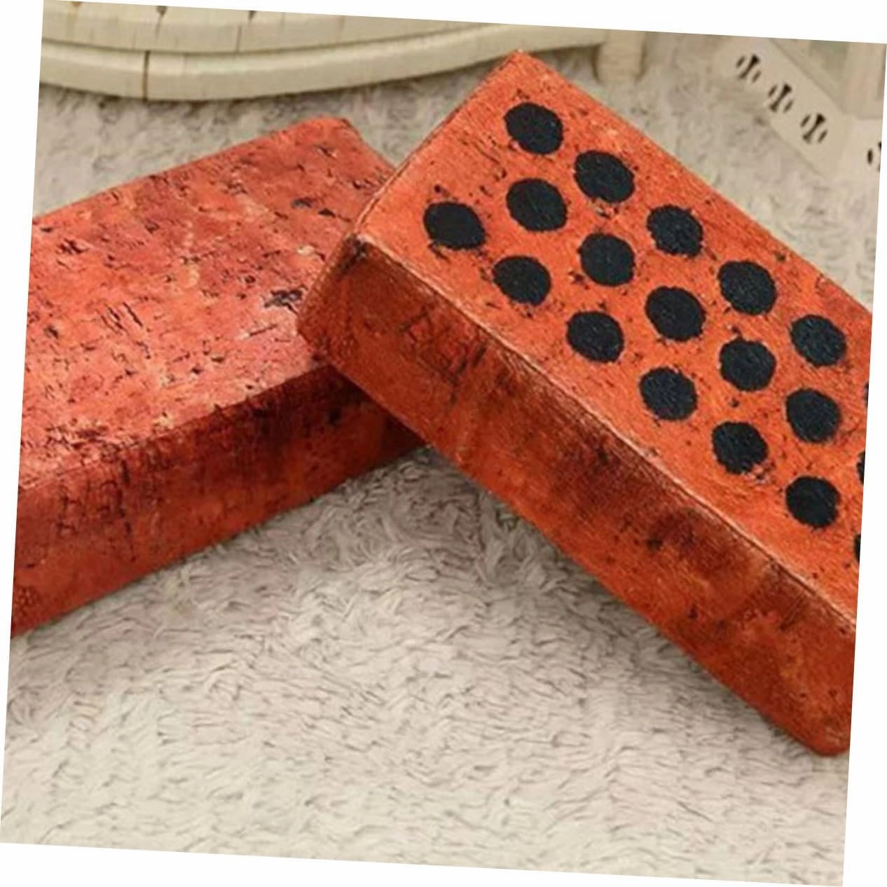 3Pcs Dark Red Foam Brick Toys for Kids and Adults - Office Nap Pillow and Funny Trick Toy