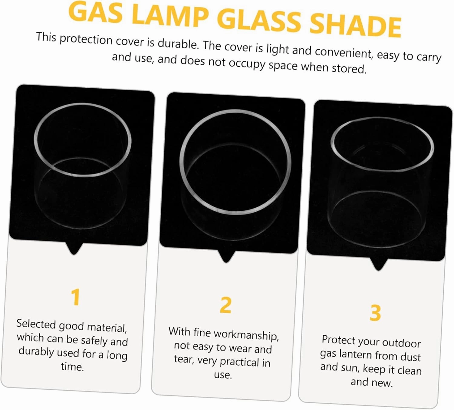 3pcs Outdoor Gas Lantern Protective Cover Transparent Propane Lantern Shade for Camping Picnics Outdoor Use Lightweight Easy to Install