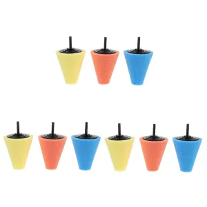3sets Car Wheel Buffing Sponge Pads Cone Shape Polishing Tool for Auto Detailing Durable Reusable for Waxing Polishing Sealing Paints Suitable for Cars Boats Motorcycles 3pcs*3