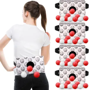 4 Pack Baseball Party Shaking Swing Balls Set Outdoors Indoors Birthday Games Includes 4 Set Strap Shake Box and 80 Balls for Baseball Family Games