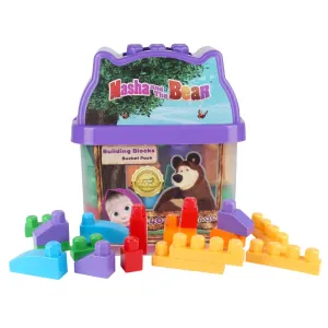 40 Pieces Masha & Bear Building Blocks Game Set - Bucket(I) (1-3 Years)
