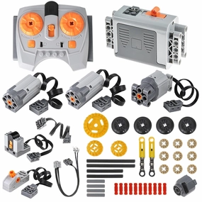 43pcs Technic-Motor-Power-Function Set Compatible with Major Brands technic-Parts, IR Receiver Remote Control AA Battery-Box-Switch Light Extension Wire Replacement Technic-Parts-Pieces