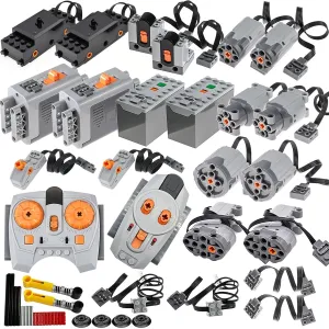 44Pcs Power-Function Technic-Motor Battery Infrared-Remote-Control-Receiver Train, Motor-Power Change Parts Compatible with mainbrands Technic-Parts