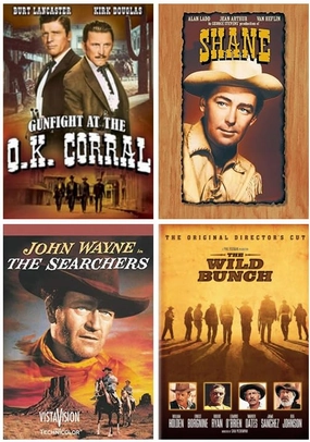 4-Film Westerns Gunfighters Collection: Gunfight at the O.K. Corral / Shane / The Searchers / The Wild Bunch [DVD] Feat: Burt Lancaster, Kirk Douglas, John Wayne & More
