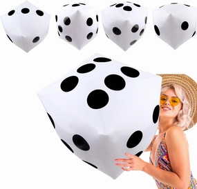 4 Pack 23 Inch Giant Inflatable Dice Jumbo Blow Up Dice Extra Large Dice for Adult Kids Indoor Outdoor Board Game Pool Party Supplies