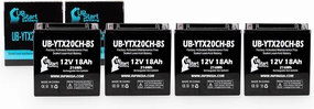 4-Pack UB-YTX20CH-BS Battery Replacement for 2011 Piaggio-Gilera Fuoco 500ie 500 CC Scooter - Factory Activated, Maintenance Free, Motorcycle Battery - 12V, 18AH, UpStart Battery Brand