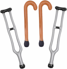 4pcs Inflatable Crutches Toy Realistic Pvc Walking Sticks for Cosplay Parties Stage Lightweight Easy to Inflate Fun Prank Props for Themed Events