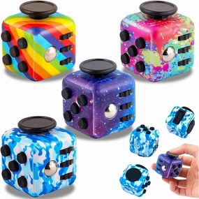 4pcs Pack Stress Cube，Fidget Magic Cube Stress and Anxiety Relief Toys, Fidget Toy Cubes Relaxing Hand-Held for Adults, Killing Time Cool Fidget Block for ADD/ADHD/OCD