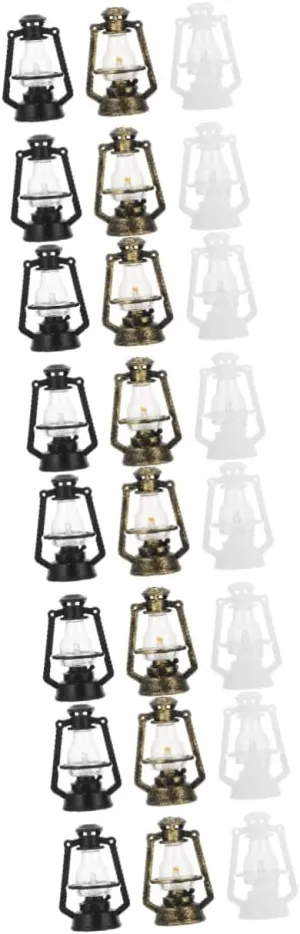 4sets Modern Dollhouse Miniatures Fake Kerosene Lamps Doll Home Kerosene Lights Boys and Girls Toy Accessories 6pcs*4