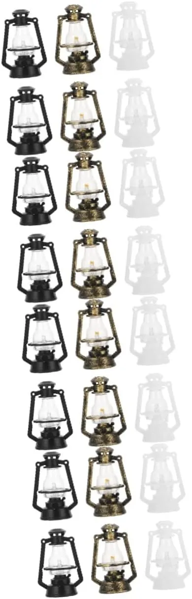 4sets Modern Dollhouse Miniatures Fake Kerosene Lamps Doll Home Kerosene Lights Boys and Girls Toy Accessories 6pcs*4