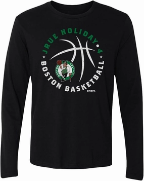 500 LEVEL Jrue Holiday Boston Celtics Long Sleeve Shirt - Jrue Holiday Boston Celtics Player Ball WHT