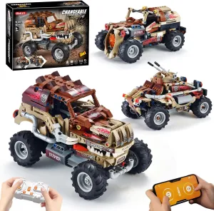 572 Piece STEM Building Toys - 3 in 1 Remote & APP Controlled Building Set/Race Car Building Toy/Mech Dinosaur Truck Roader Car Building Blocks Kit,Christmas Birthday Gifts for Boys Girls Ages 8-14