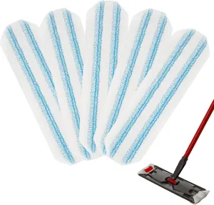 5Pcs Replacement Rags for Vileda H2prO/ O-Cedar H2prO Flat Mop System, Washable Reusable Microfiber Mop Pad | Safe on Wood Floors, Vinyl, Tile, Baseboards, Walls