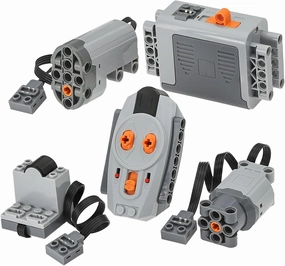 5pcs Power Function Motors Kit Compatible with Major Technic Motor Brands, Remote Control Kit L/Servo Motor Battery Pack Infrared Remote Receiver Motor Controller