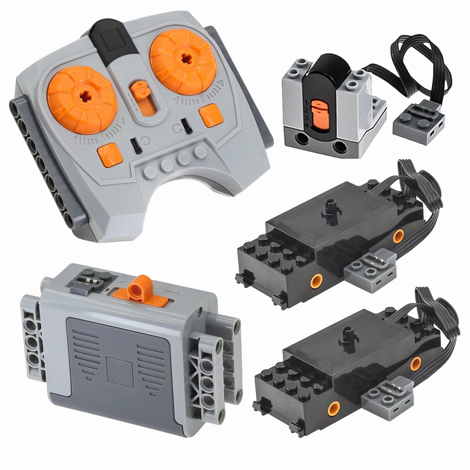 5pcs Powerfunctions Train-Motor Kit Battery-Box IR-Receiver-Remote-Control Technic-Parts-Pieces