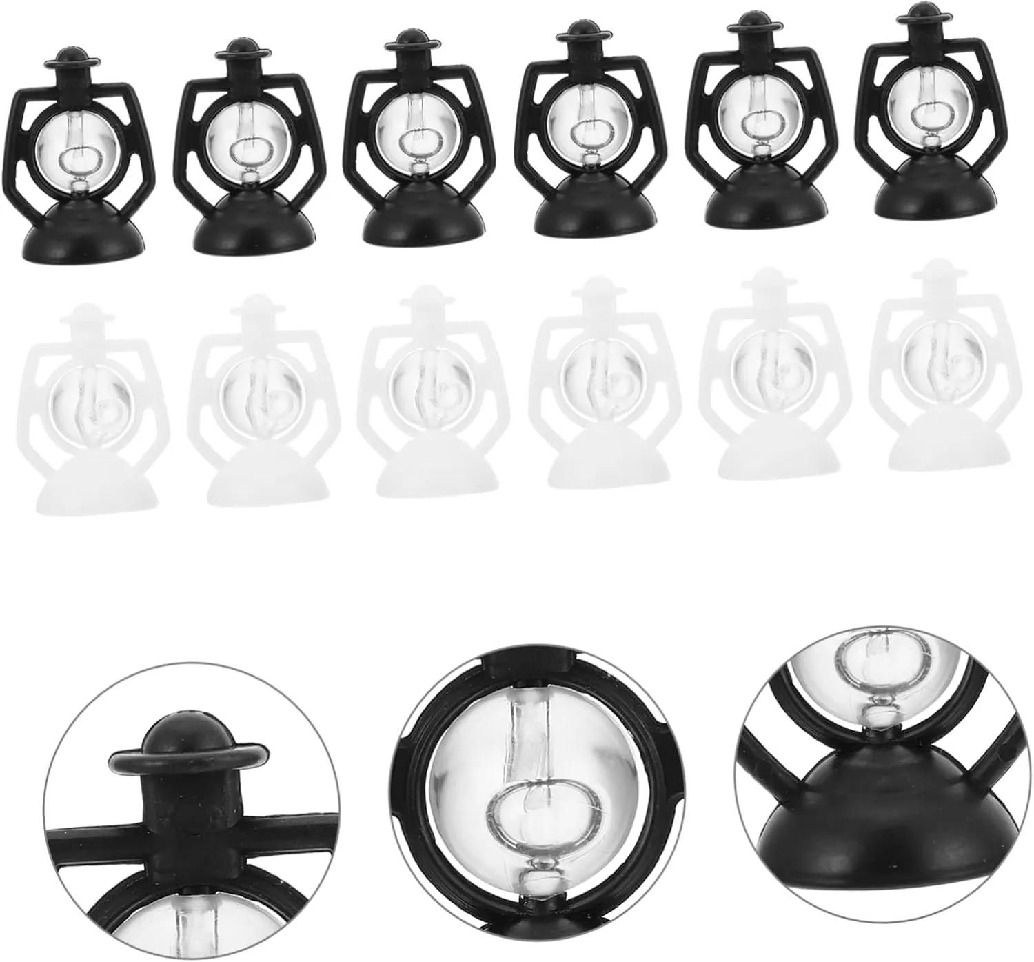 5sets 12pcs Miniature Kerosene Lamps Dollhouse Accessories Retro Style for Imaginative Play Lightweight Scene Props for DIY Photography 12pcs*5