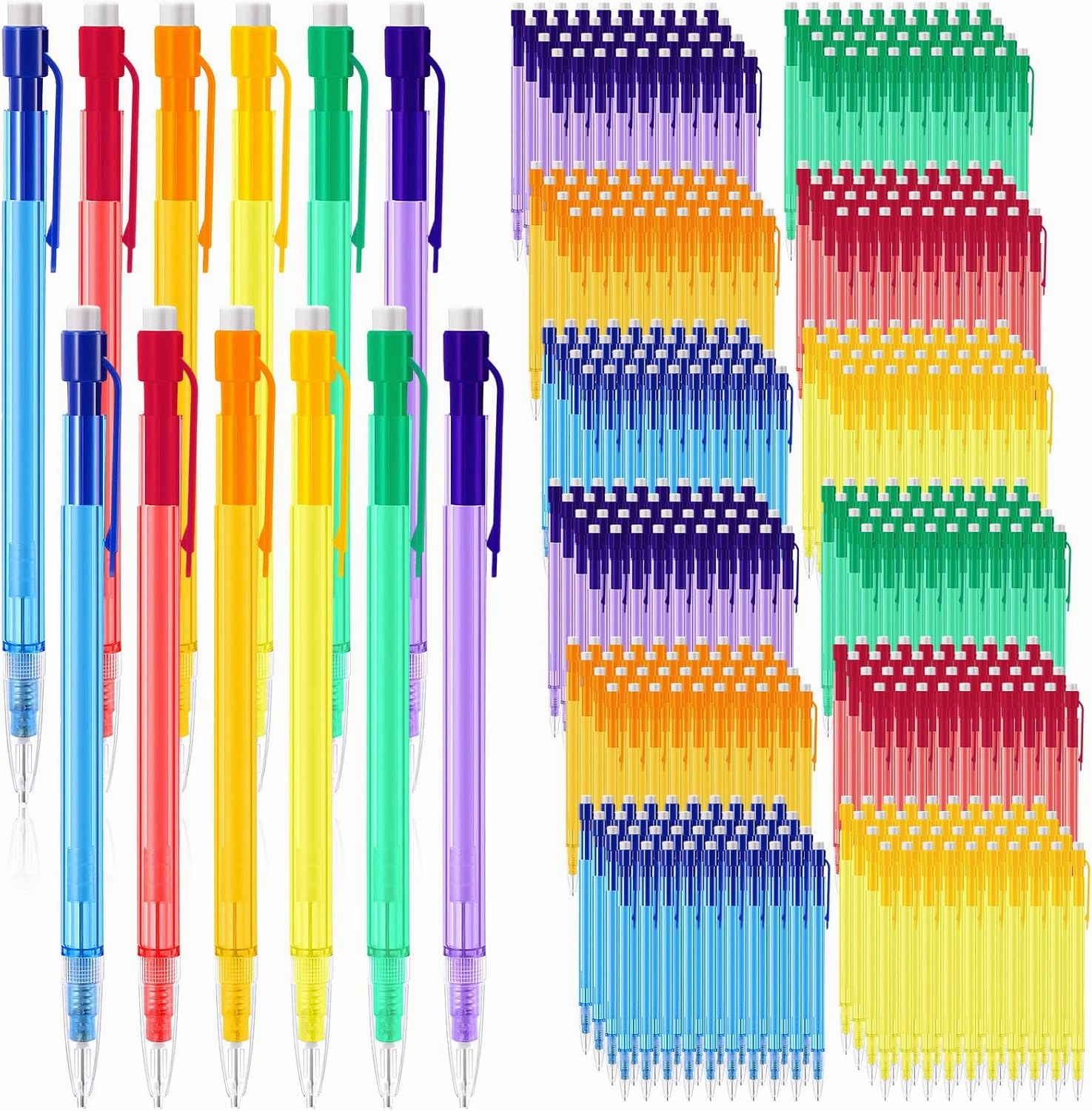 600 Pieces Mechanical Pencils 0.7 mm with Eraser Colored Inkless Pastel Art Pencils for School Student Writing Drawing Sketching