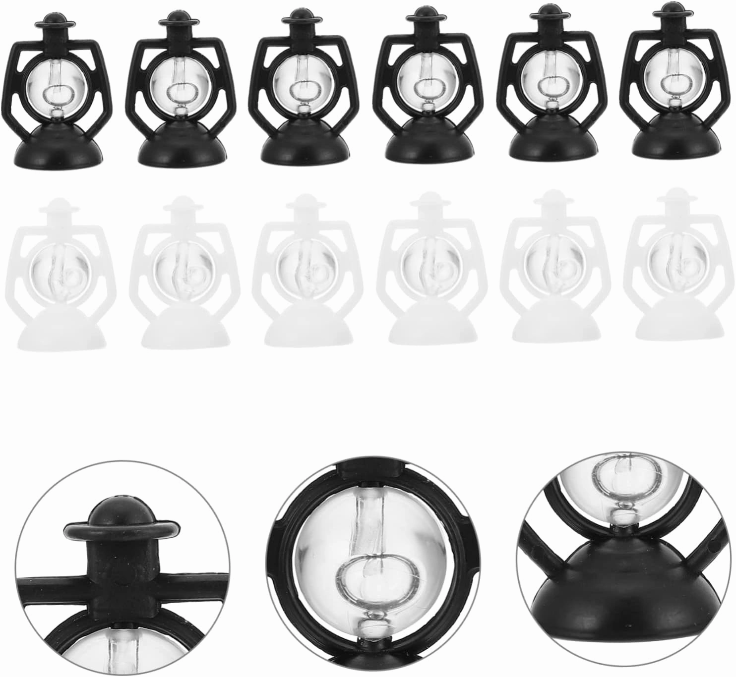 60pcs Doll House Kerosene Lamps Retro Oil Lanterns for Decor Photography Props and Miniature Scene Accessories Each