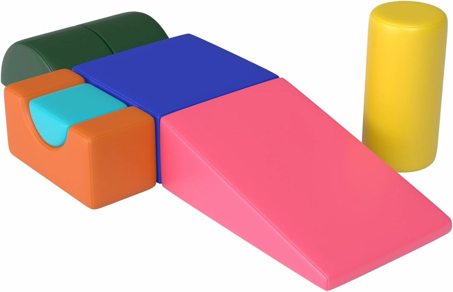 6 Piece Foam Climbing Blocks, Pu Leather Soft Play Large Baby Climbing Gym Indoor Climbing Toys for Toddlers 1-3 Inside
