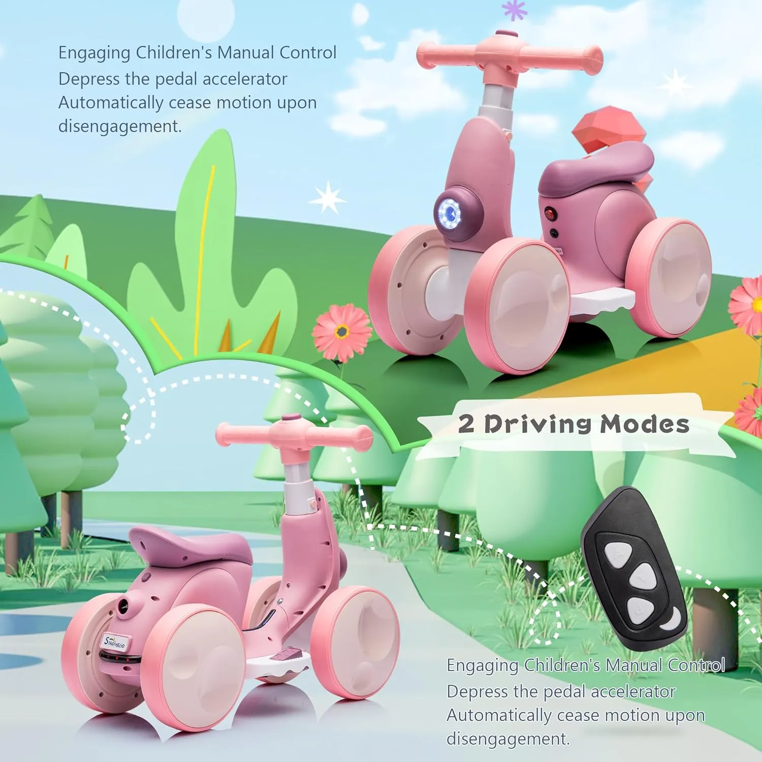 6V Electric Baby Balance Bike with Bubble Machine,4 in 1 Toddler Balance Bike w/Remote for 1 Year Old Boys Girls Kids Bubble Bike Ride on Toys w/Powered Motor,Music,LED Lights (Purple)