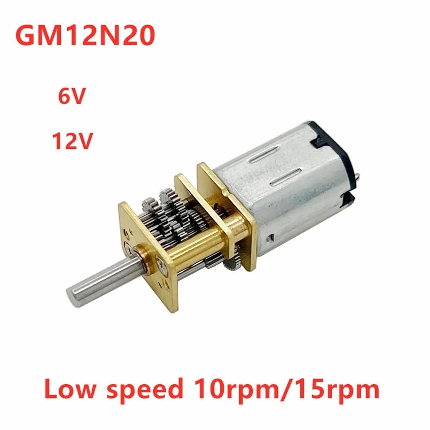 6V/12V DC N20 Gear Motor Electric Micro Metal Engine with Low Speed 10rpm 15rpm for Gearwheel Smart Lock DIY Toy Robot(5_12V)