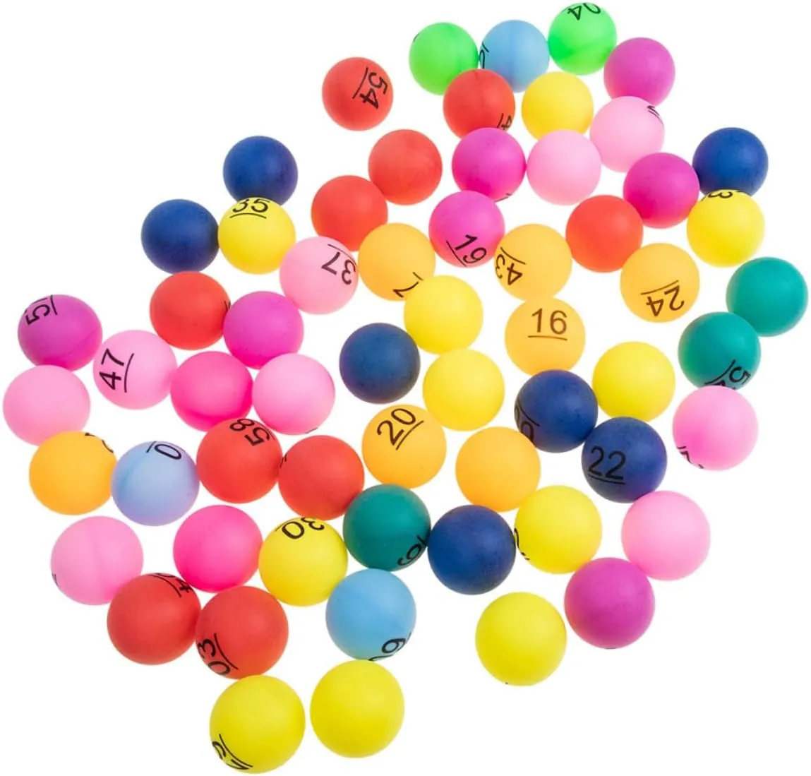 70pcs Multicolored Plastic Number Balls Mini Game Balls for Raffles Draw Small Numbered Portable