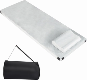 75 x 25 x 3in Memory Foam Short Plush Bed Grey Camping Mattress with Storage Bag with Pillow Portable Rollable Tent Sleeping mat