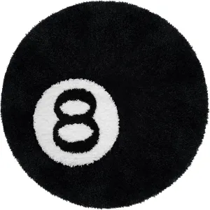 8 Ball Rug, 32 inch Large Black Round Rug for Home Decor, Stussy Cool Eight Ball Rug for Bedroom Living Room, Housewarming Gift, Black
