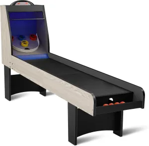 8’ Roll and Score Arcade Game Table, Roll and Score Game Set with LED Electronic Scorer, Sound, Automatic Ball Return for Adults Kids Family Recreation Game Rooms - 4 Balls Included