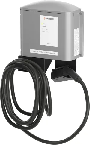 80 Amp Hardwired EV Charger - Enphase CS 100, Level 2 Charger, Safety Certified, Indoor/Outdoor, 25ft Rugged Cable & J1772 Connector, 19.2 kW Power