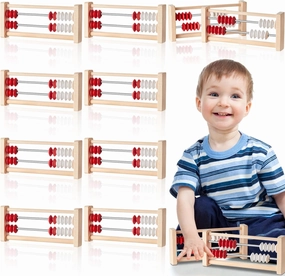 8 Pcs Mini 20 Bead Wooden Abacus, Abacus for Kids Math Kindergarten Math Manipulatives Counting Rack for Kids Educational Toys for Elementary Kids Toddlers Preschool Learning