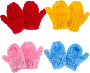 8pcs Mini Knit Gloves for Dolls Colorful DIY Art Supplies Versatile Dollhouse Accessories for Crafting and Decorating Miniatures Plush Doll Gloves