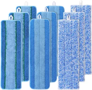 9 Pack Microfiber Cleaning Pads Compatible for Bona Mop, 18 Inch Microfiber Mop Pads for Bona Hardwood Floor Cleaner (3 Deep Clean Pads   3 Microfiber Cleaning Pads   3 Dusting Pads)