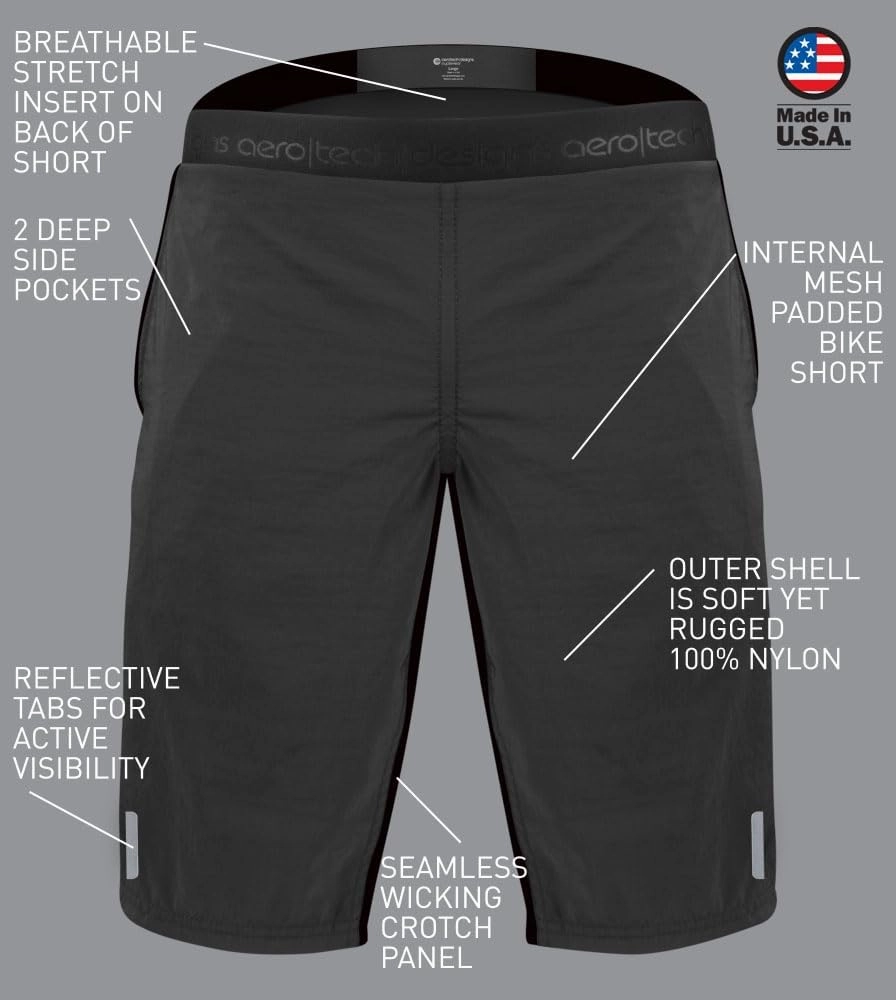 | Men's USA MTB Shorts | Mountain Bike Shell and Padded Liner | Made in USA