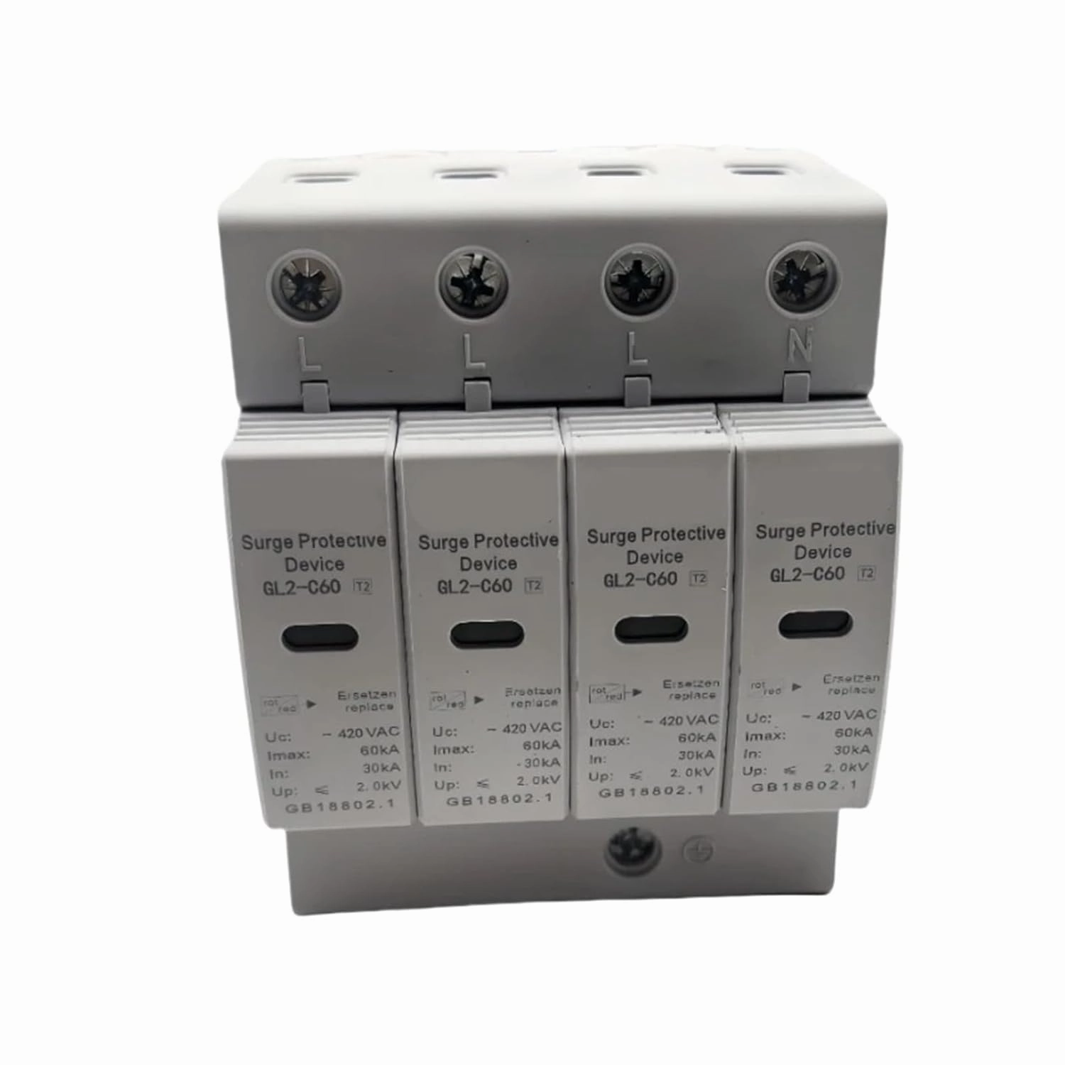 AC SPD 2P 3P 4P 20ka 40ka 60ka AC275v 385V 420v House Lightning Surge Protector Protection Low-Voltage Arrester Device(2p,30-60KA_275V)