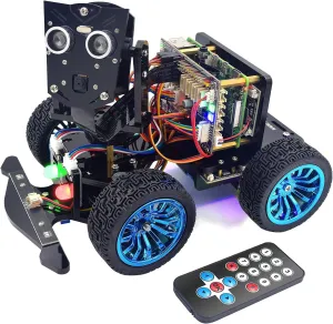 Adeept PiCar-B Mars Rover Smart Car Kit for Raspberry Pi 5/4B/3B/3B , Obstacle Avoidance, Line Tracking, Light Tracing, Camera, Speech Recognition, Python, PDF Tutorials(Raspberry Pi NOT Included)