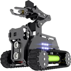 Adeept RaspTank Smart Robot Kit Compatible with Raspberry Pi 4 3 Model B  B OpenCV Tank 4-DOF Robotics DIY Coding Building Projects Robots for Adults Kids STEM Educational Programming Gift Robotic Arm