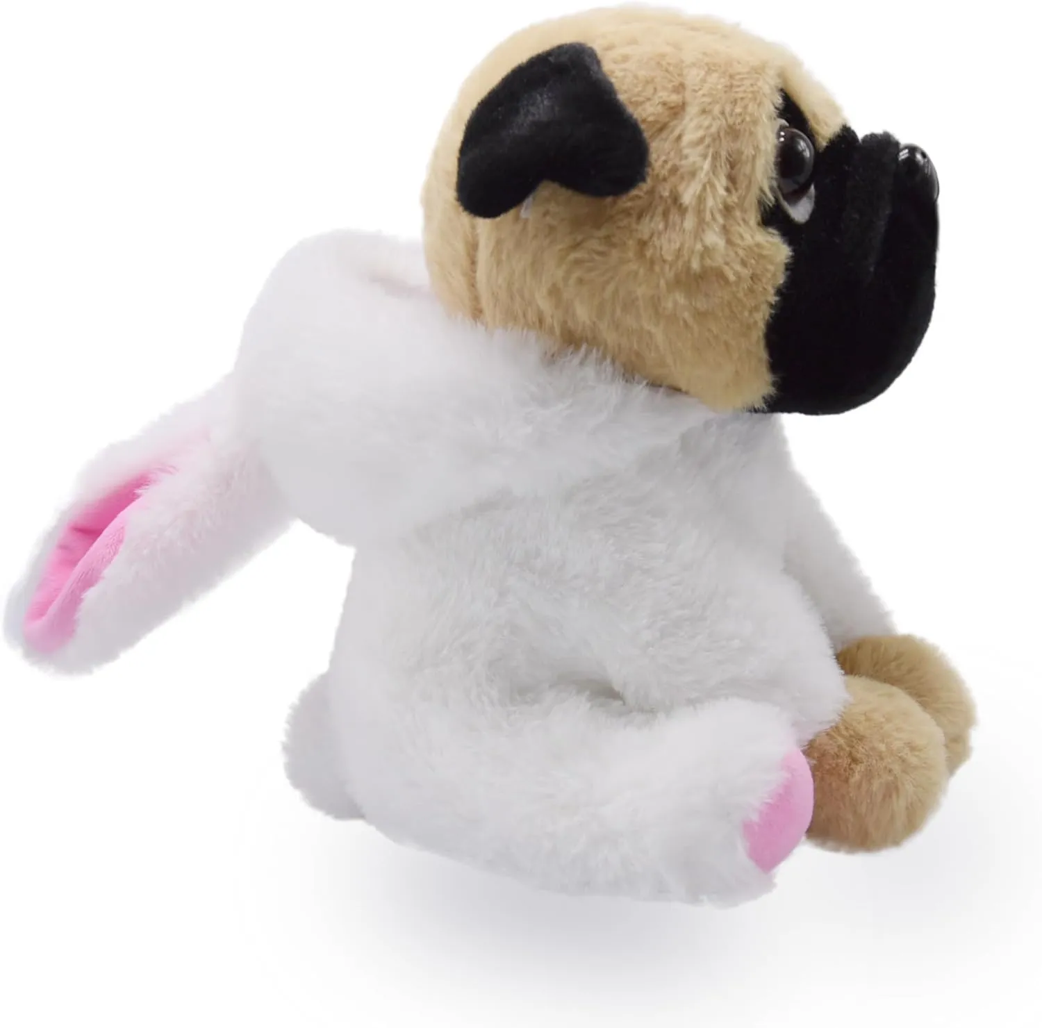 Adorable Pug-Bunny Stuffed Animal Dressed in a White Rabbit Outfit, Super Cute and Soft Plush Puppy Bunny for Easter Basket Gift or Dog Lovers 10 Inches (Pug-Bunny 01)