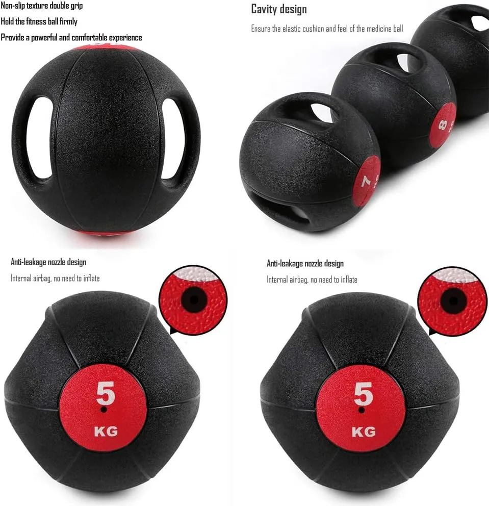 AGYH Medicine BallsBinaural, Rubber Bouncy Ball Fitness Ball Training Ball with Anti-Leakage Nozzle, Strength and Core Training, 4kg/5kg/6kg/7kg/8kg/9kg/10kg(Size:10KG)