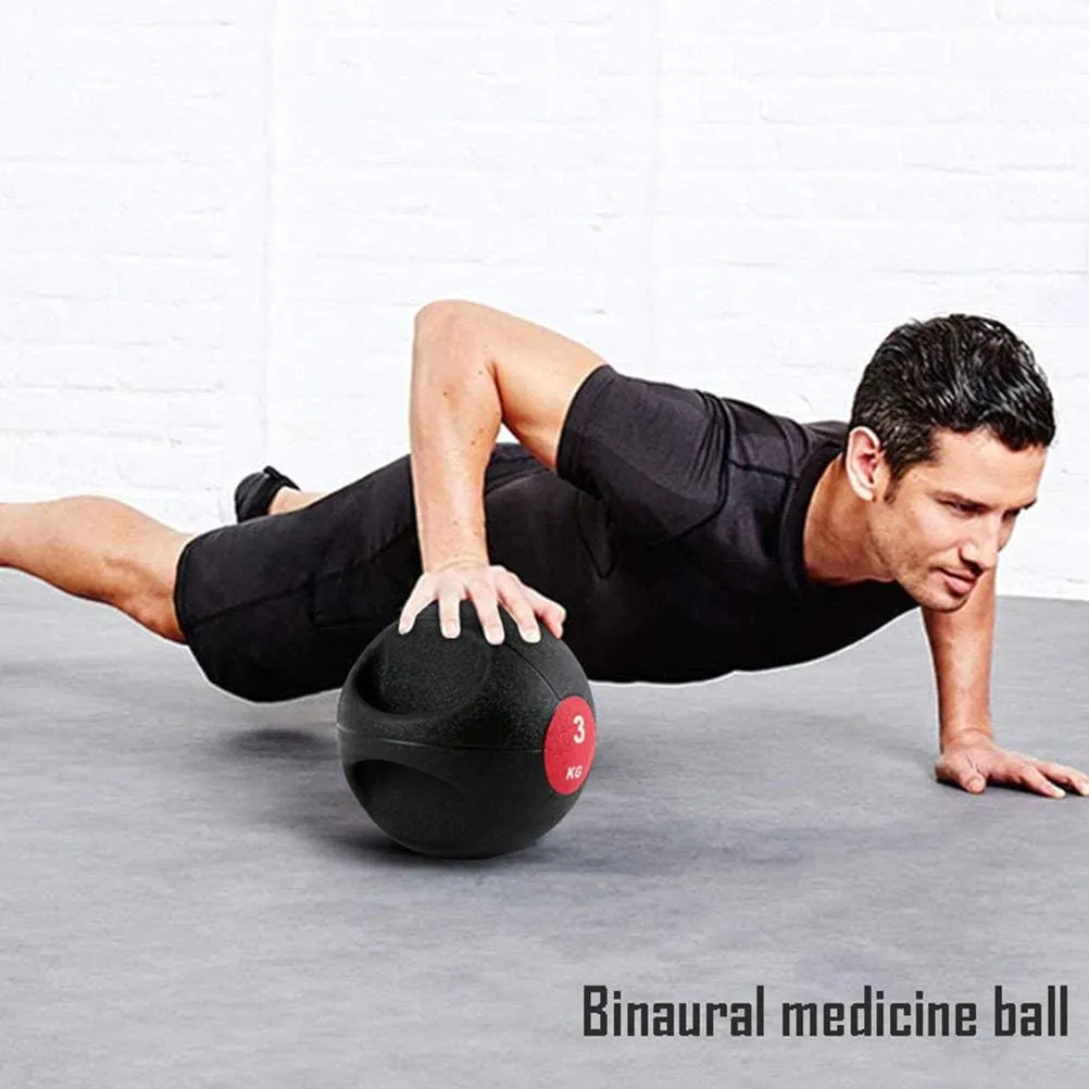 AGYH Medicine BallsBinaural, Rubber Bouncy Ball Fitness Ball Training Ball with Anti-Leakage Nozzle, Strength and Core Training, 4kg/5kg/6kg/7kg/8kg/9kg/10kg(Size:10KG)