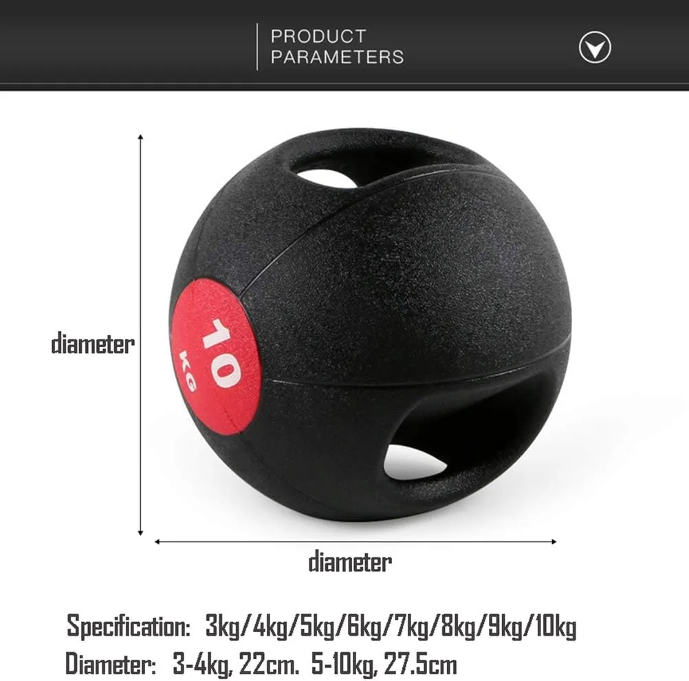 AGYH Medicine BallsBinaural, Rubber Bouncy Ball Fitness Ball Training Ball with Anti-Leakage Nozzle, Strength and Core Training, 4kg/5kg/6kg/7kg/8kg/9kg/10kg(Size:10KG)