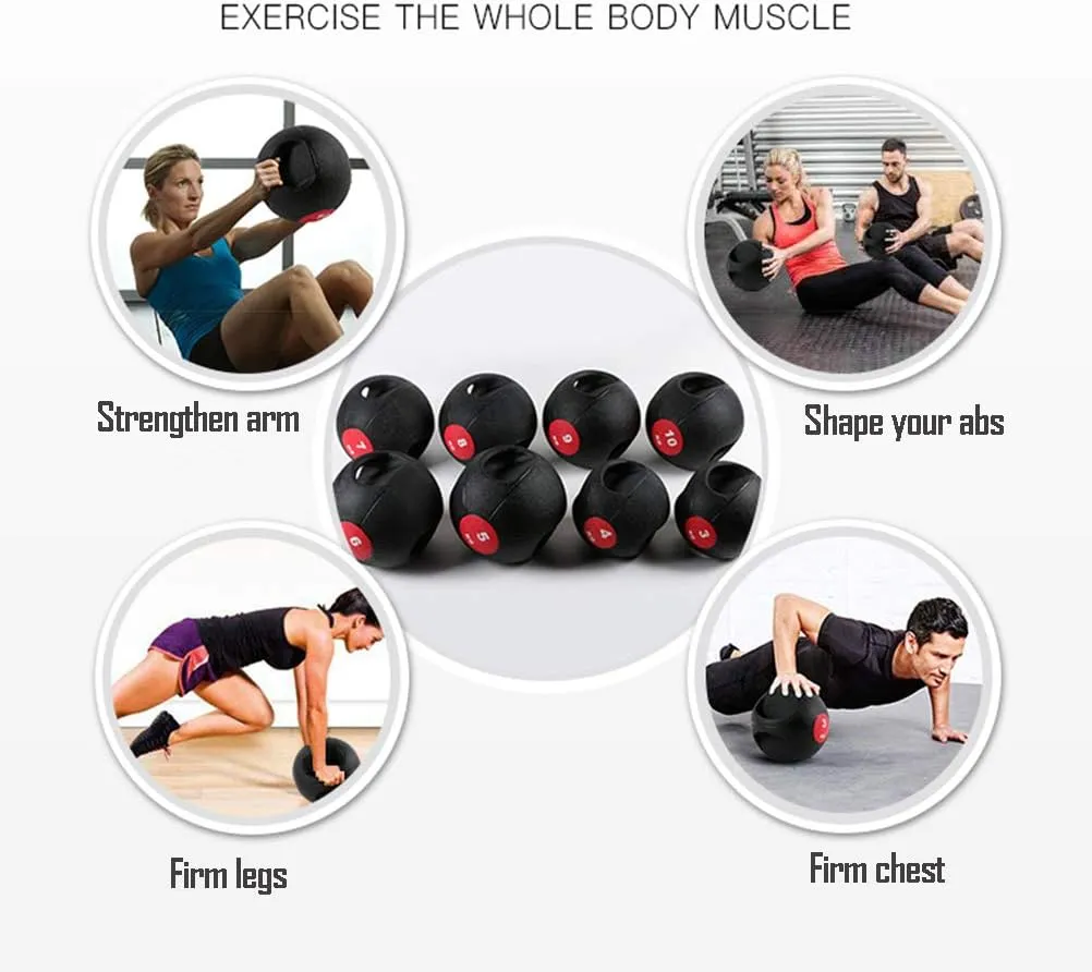 AGYH Medicine BallsBinaural, Rubber Bouncy Ball Fitness Ball Training Ball with Anti-Leakage Nozzle, Strength and Core Training, 4kg/5kg/6kg/7kg/8kg/9kg/10kg(Size:10KG)