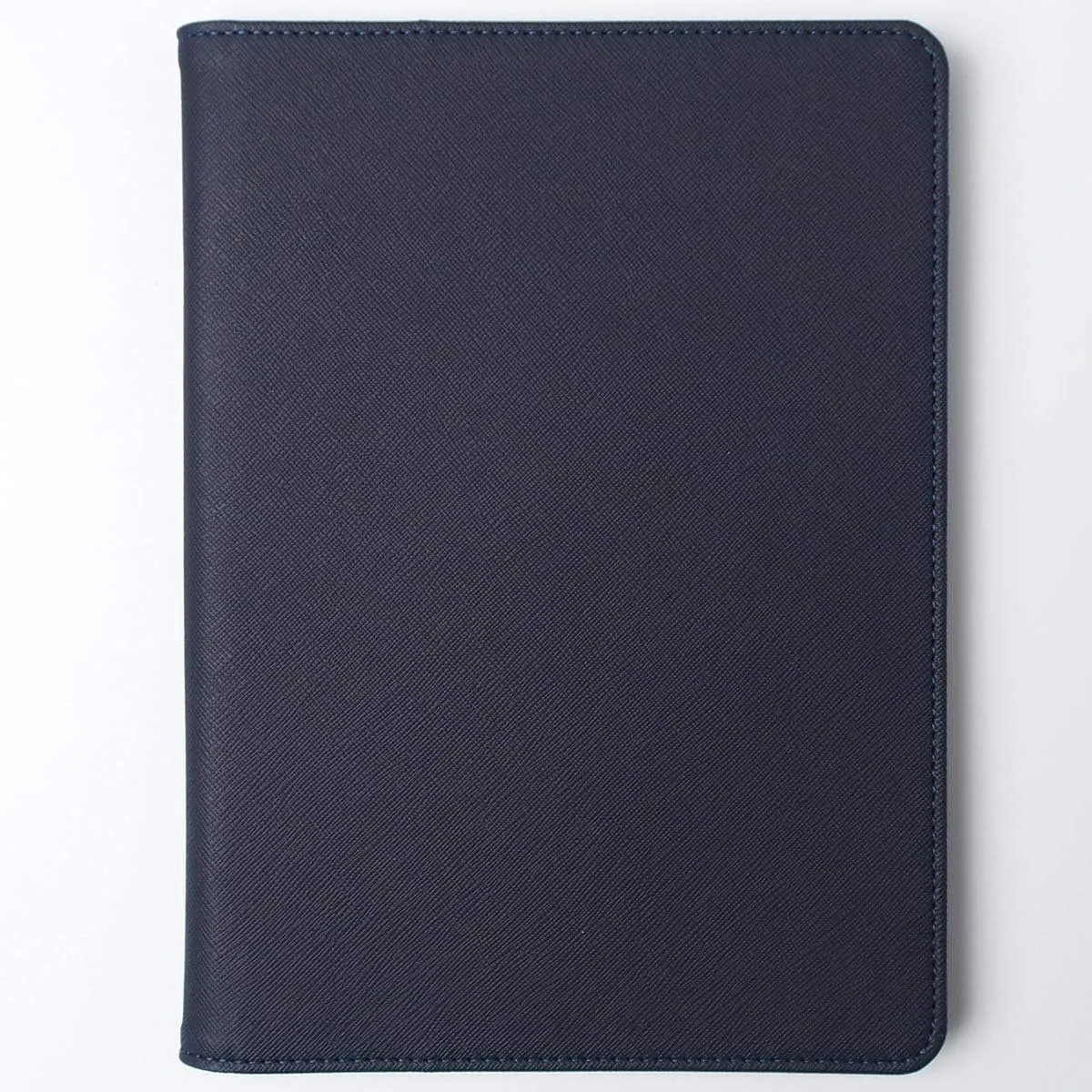 AHZOA Colorful 4 Pockets A5 Size Memo Padfolio S1, Including 5 X 8 Inch Legal Writing Pad, Synthetic Leather Handmade About 6.3 X 8.7 Inch Folder Clipboard Holder (Navy)